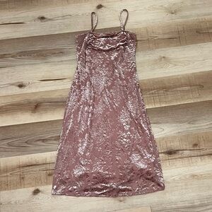 Elegant Pink Velvet Dress